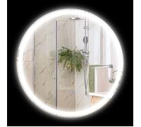 Miroir rond kleankin lumineux LED de salle de bain Ø 70 cm mural avec éclairage 3 couleurs interrupteur tactile système antibuée