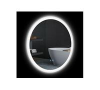 Miroir rond lumineux LED de salle de bain Ø 60 cm mural avec éclairage 3 couleurs interrupteur tactile système antibuée 29 W gris