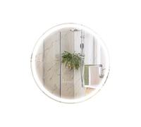 Miroir rond lumineux LED de salle de bain 23 W Ø 70 cm tactile antibuée blanc argent