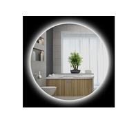 Miroir rond - kleankin - lumineux LED mural salle de bain tactile antibuée réglable 35 W - verre - blanc argent