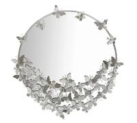 MIROIR PAPILLON ROND ARGENT