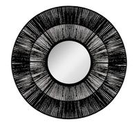 Atmosphera – Miroir rond Landy, motif ethnique en corde, D76 cm, noir