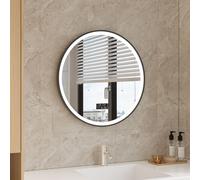 Miroir rond - Noir - 2835 LED, anti-buée, WLAN, 100cm