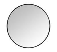 Miroir Rond Relaxdays, Ø 60 cm, Cadre métal, Miroir Mural pour Couloir, Salle de Bain, Salon, à Suspendre, Noir