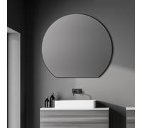 Miroir rond TALOS Picasso noir Ø 100 cm - avec cadre en aluminium de haute qualité pour une ambiance élégante - miroir de salle de bain parfait