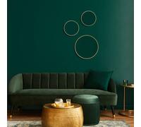 Miroir rond Talos Picasso or Ø 25 cm - avec cadre aluminium de qualité pour une ambiance stylée - miroir de salle de bain rond parfait qui allie élégance et fonctionnalité