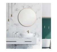 Miroir rond Talos Picasso or Ø 60 cm - avec cadre aluminium de qualité pour une ambiance stylée - Miroir de salle de bain rond parfait qui allie élégance et fonctionnalité