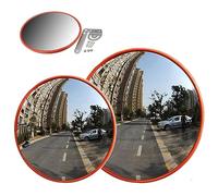 Miroir Routier Convexe 45 cm - Sécurité et Surveillance pour Routes, Entrepôts, Garages, Magasins et Bureaux - Support Mural Inclus