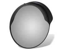 Miroir routier convexe, Miroir de sécurité convexe for allée, rond, grand angle 130 °, support montage 30 à 80 cm(45cm/18in)