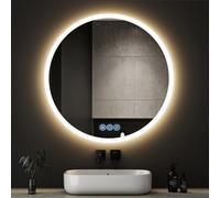 Miroir Salle de Bain avec Éclairage 100cm, Miroir Mural Rond LED Anti-Buée, Dimmable à 3 Couleurs de Lumière, Miroir de Maquillage Réglable avec Éclairage,HD Verre Trempé