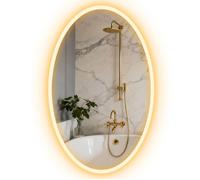 Miroir salle de bain LED design ovale 50 x 80 cm anti-buée dimmable tactile réglable verre trempé