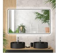 Miroir salle de bain avec eclairage LED et contour noir - 120x70cm - GO BLACK LED