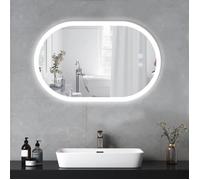 Miroir Salle de Bain avec eclairage, Miroir LED, Miroir avec 3 Couleurs de lumière, Anti-Buée, Économie d'Énergie, 50x70cm