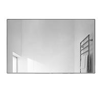 Miroir Salle de Bain Carreaux de Miroir Rectangulaire en Métal pour Salle de Bain Salon Chambre Couloir Maquillage(Black,60x80 cm/23.6x31.5 in)