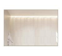 Miroir Salle de Bain Carreaux de Miroir Rectangulaire en Métal pour Salle de Bain Salon Chambre Couloir Maquillage(White,75x120 cm/29.5x47.2 in)