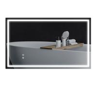HOMCOM Miroir Salle de Bain éclairage LED 100 x 60 cm, Miroir Lumineux Salle de Bain Mural avec Interrupteur Tactile, lumière réglable 3 Couleurs, Anti-buée, mémoire, IP44