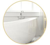 HOMCOM Miroir Rond, Miroir Salle de Bain, diamètre 70 cm, Cadre en métal, Miroir Mural, Facile à Installer, pour Chambre, Salon, entrée, Or