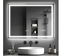 Miroir salle de bain - HOMCOM - LED - bluetooth - 60 x 80 cm - lumière réglable 3 couleurs, anti-buée, mémoire - argent