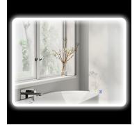 Miroir salle de bain - HOMCOM - LED - bluetooth - 70 x 90 cm - lumière réglable 3 couleurs, anti-buée, mémoire - argent