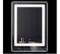 Miroir salle de bain - kleankin - avec éclairage Ø 80 cm lumineux 3 couleurs tactile antibuée - verre - blanc argent