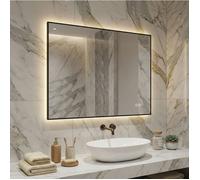 Miroir salle de bain LED 80x60 cm antibuée rétroéclairé cadre aluminium intensité variable 3 couleurs ORVRYN