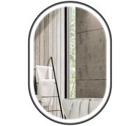 HOMCOM Miroir Salle de Bain éclairage LED 50 x 70 cm, Miroir Lumineux Salle de Bain Mural avec Interrupteur Tactile, lumière réglable 3 Couleurs, Anti-buée, mémoire, IP44