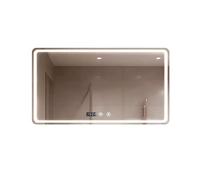 Miroir Salle de Bain LED. Miroir Mural Rectangulaire avec Anti-Buée, 3 Couleurs Réglables et Dimmable, avec Horloge et Température. Idéal pour la Salle de Bain ou Coiffeuse (Horizontal -90x70cm)