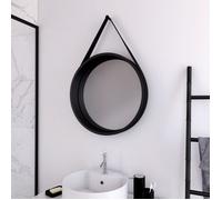 Miroir salle de bain rond type barbier - diamètre 50cm - BARBER DARK
