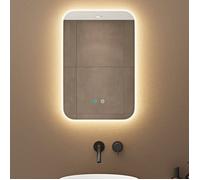 Miroir sans cadre mural lumineux Sogood design minimaliste 40x60cm avec LED et interrupteur tactile pour salle de bain salon