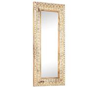 vidaXL Miroir sculpté à la main 110x50x2,6 cm Bois de manguier solide