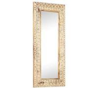 vidaXL Miroir sculpté à la main 110x50x2,6 cm Bois de manguier solide