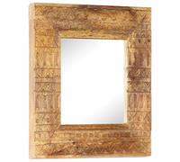 Miroir Sculpté à la Main en Bois de Mangue Solide - Décor Rustique pour la Maiso