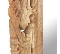 Miroir sculpté à la main Marron 50x50cm Bois de manguier massif_2 ans garantie_56283