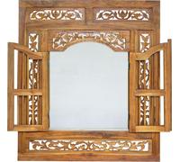 Miroir Seadrift Teak Miroir mural Miroir d'entrée Miroir de vestiaire Décoration murale
