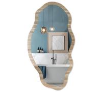 Miroir Simple avec Graphisme De Qualité 45x90 / 52x97 cm Texture du Bois