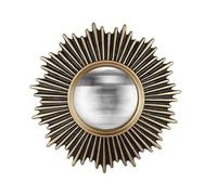 Miroir Soleil Convexe Noir et doré 20cm