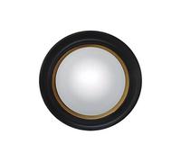 Vente-unique - Miroir sorciére en Bois de Paulownia - D. 66 cm - Noir et doré Effet Laiton - Franklin