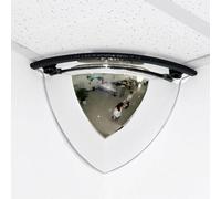 Miroir Sortie Garage 90° avec Bordure en Caoutchouc, Traffic Mirror Acrylique, Adapté aux Ateliers, Supermarchés et Parkings(23cm/9in)