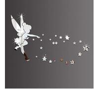 Miroir Sticker Mural Acrylique Décoratif Fée Clochette - Stickers Muraux Décorations de la Maison Ange Étoiles