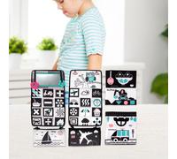 Miroir Sur Le Ventre Avec Livre En Tissu Froissé, Jouets Pour Bébé, Noir Et Blanc À Contraste Élevé, Jouet Sensoriel Montessori