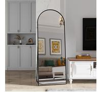 Miroir sur Pied 162 x 53 cm, Miroir Mural Arqué Miroir Corps Complet Miroir de Sol Grand Miroir Mural Alliage d'Aluminium