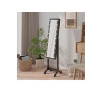 vidaXL Miroir sur pied blanc avec LED noir 34x37x146 cm