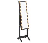 Miroir sur pied blanc avec LED noir 34x37x146 cm vidaXL vidaXL