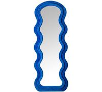 Miroir sur Pied en Forme de Bois MDF et Velours Bleu 60 x 4 x 160 cm