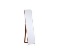 Miroir sur pied et mural rectangulaire dim. 37L x 43l x 156H cm verre MDF aspect noyer clair G