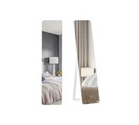 HomCom Miroir pleine longueur rectangulaire 37 x 160 cm - Sur pied ou mural - Bois aspect blanc