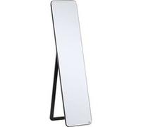 HOMCOM Miroir sur Pied et Mural Miroir rectangulaire Style contemporain dim. 37L x 43l x 156H cm MDF Aspect Noir