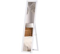 HOMCOM Miroir sur Pied et Mural rectangulaire Miroir de Sol Pleine Longueur Dressing Chambre Salon dim. 37L x 37l x 154H cm Blanc