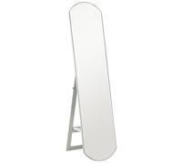 HOMCOM Miroir sur Pied arqué 150 cm, Grand Miroir avec étagère de Rangement, Montage Mural ou sur Pied, pour Chambre, entrée, Couloir, Blanc