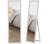 HOMCOM Miroir sur Pied Rectangulaire 160 x 50 cm Blanc Anti-Éclats | Cadre Texturé à Effet Pierre, Angle d'Inclinaison Réglable, Miroir Intégral pour Mur, Appuyé